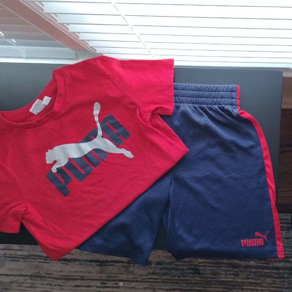 Puma Red and Blue Kids Matching Set Size 6/7